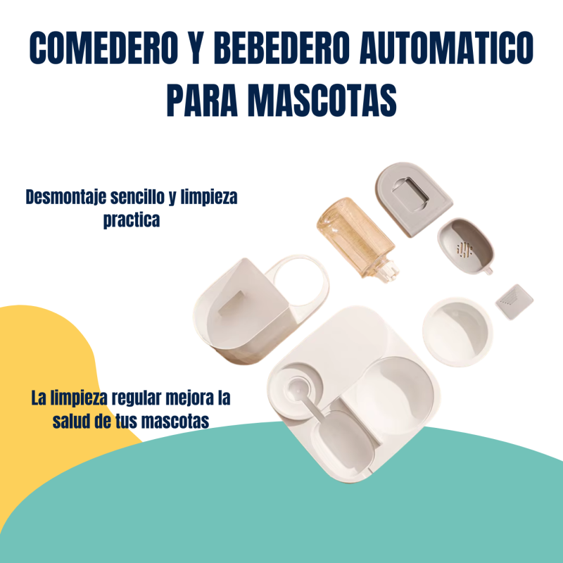 Comedero Bebedero Dispenser Doble Automatico 2,2lts Mascotas