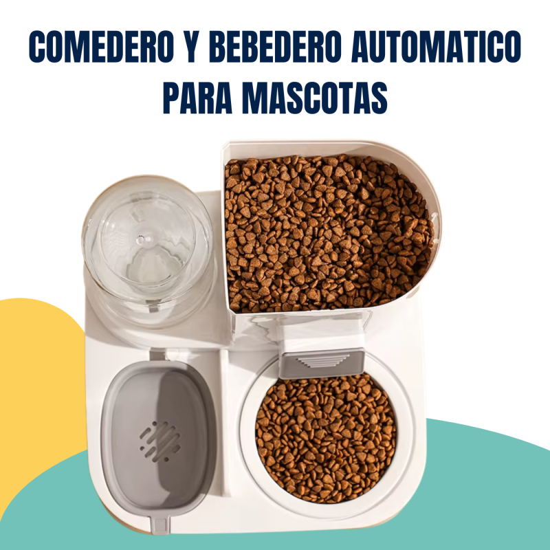 Comedero Bebedero Dispenser Doble Automatico 2,2lts Mascotas