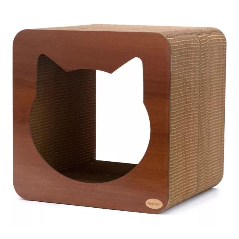 Rascador Para Gatos Cubo Madera/carton Rascat Persa Siames