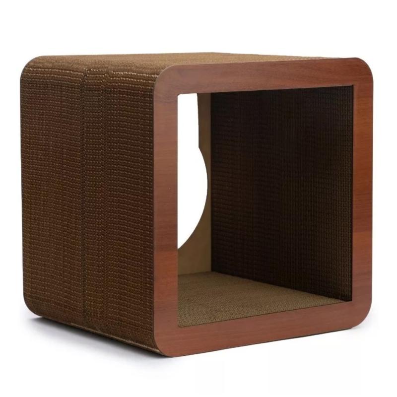 Rascador Para Gatos Cubo Madera/carton Rascat Persa Siames