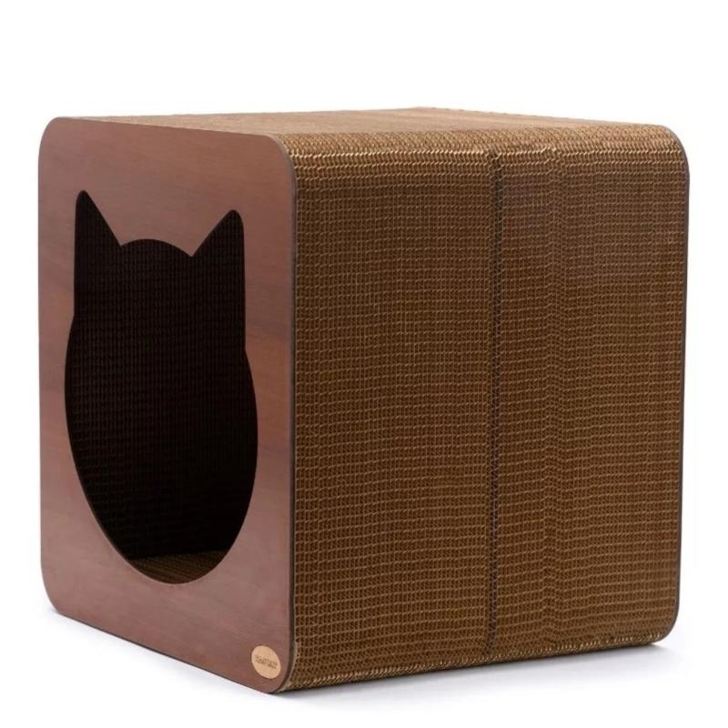 Rascador Para Gatos Cubo Madera/carton Rascat Persa Siames