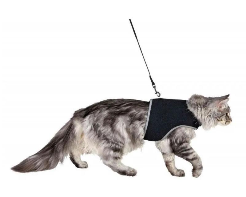 Arnes Gato Suave Ajustable + Correa Elastica Trixie