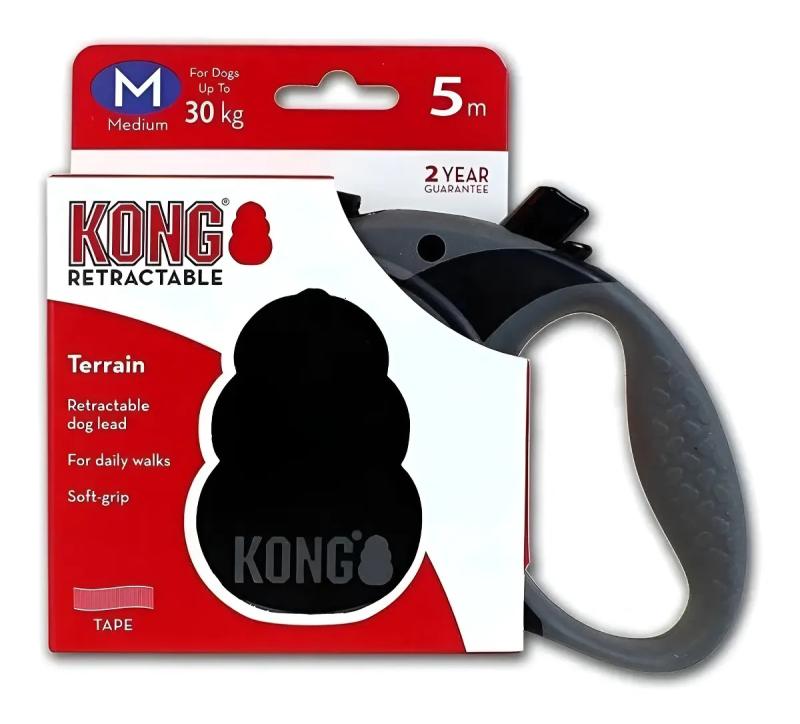 Correa Retractil Terrain Medium 5m Kong Para Perros Mascotas