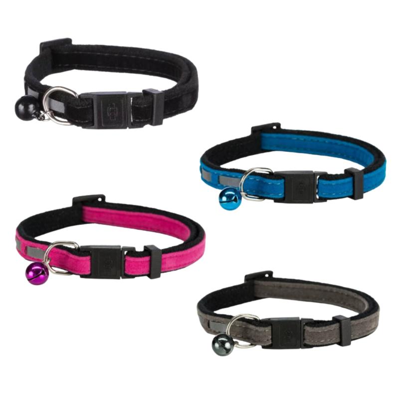 Collar Para Gatos Terciopelo Premium Con Cascabel Mascotas
