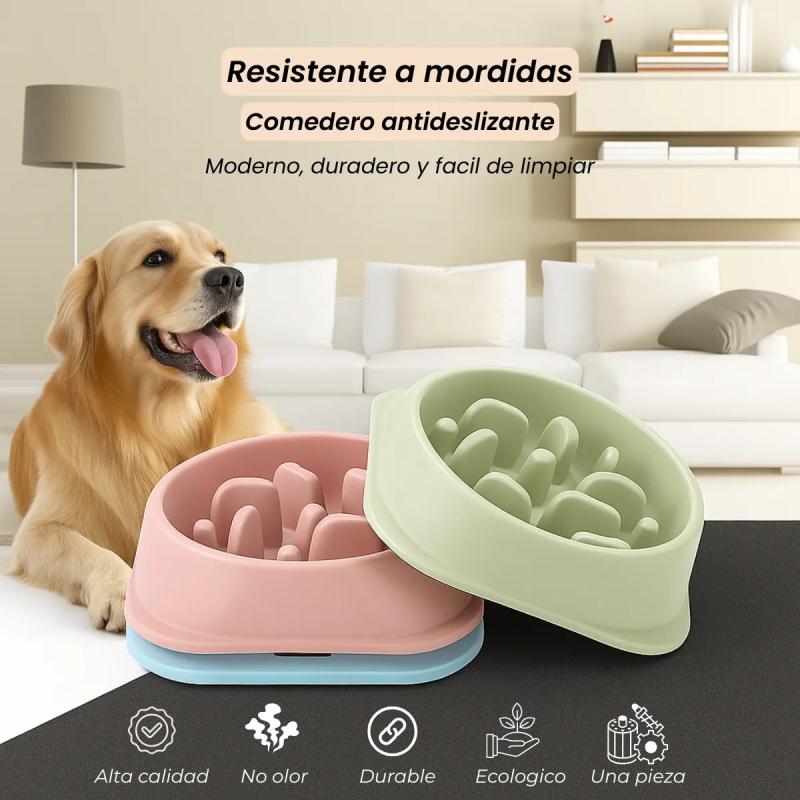 Comedero Come Lento Mascotas Perro Gato Regula Ansiedad