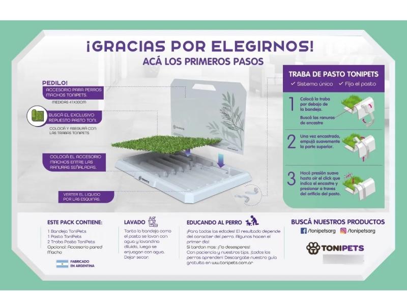 Bandeja Sanitaria Tonipets Mini C/acc Perro Cachorro Mascota