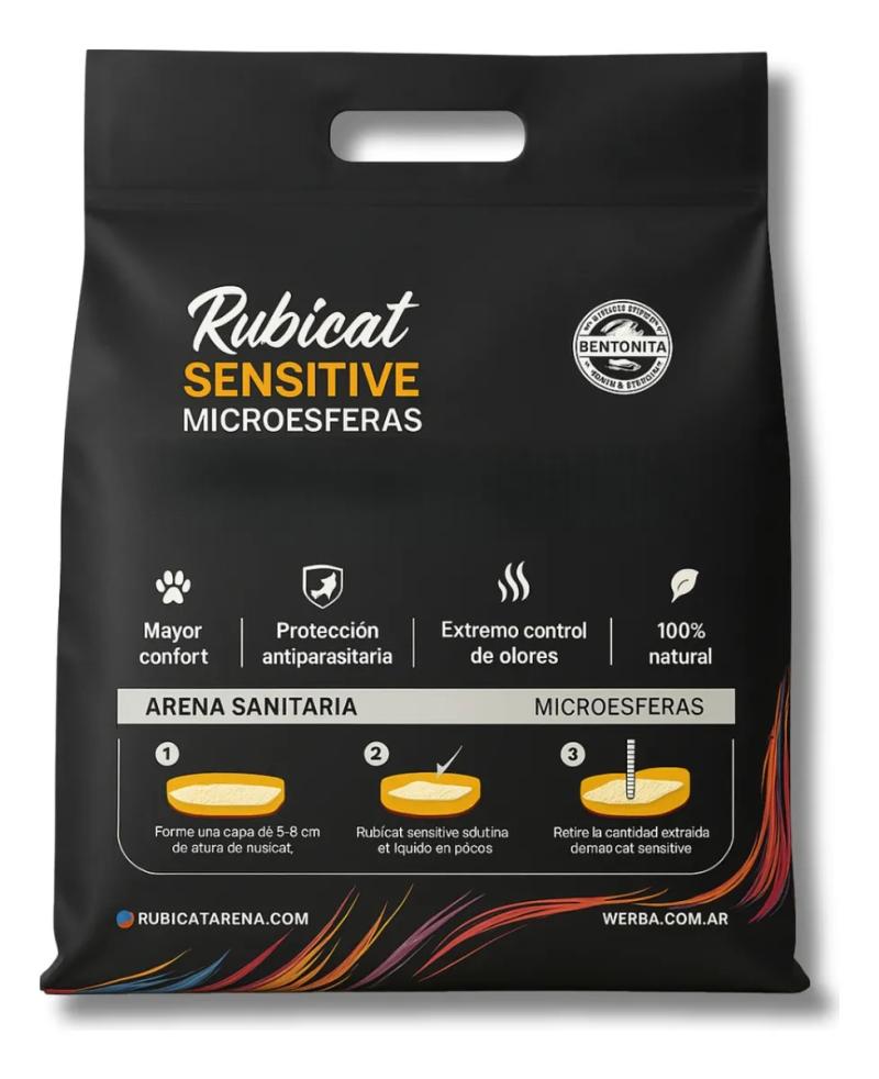 Piedritas Para Gatos Aglomerantes Rubicat Sensitive Microesferas 5kg