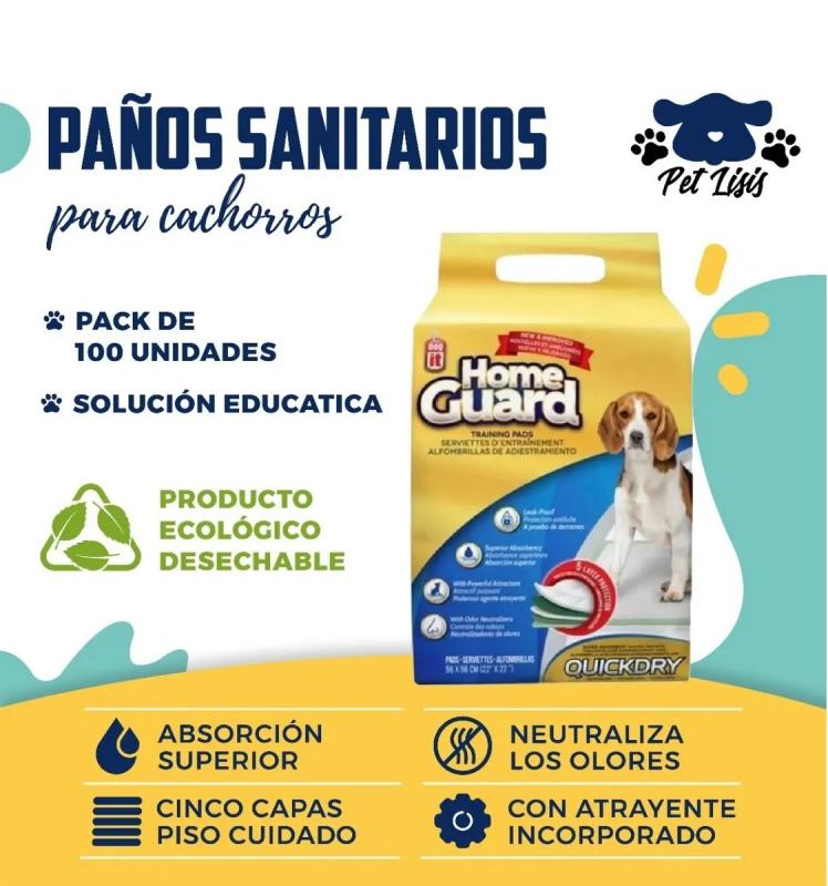 Paños Para Perros Adiestramiento Cachorros X100 U. Homeguard