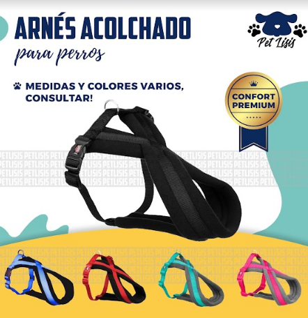 Pechera para perros Arnes Pretal Acolchado Trixie L-XL Ajustable