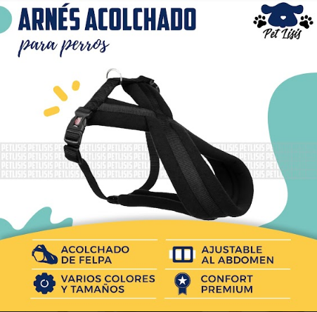 Pechera para perros Arnes Pretal Acolchado Trixie L-XL Ajustable