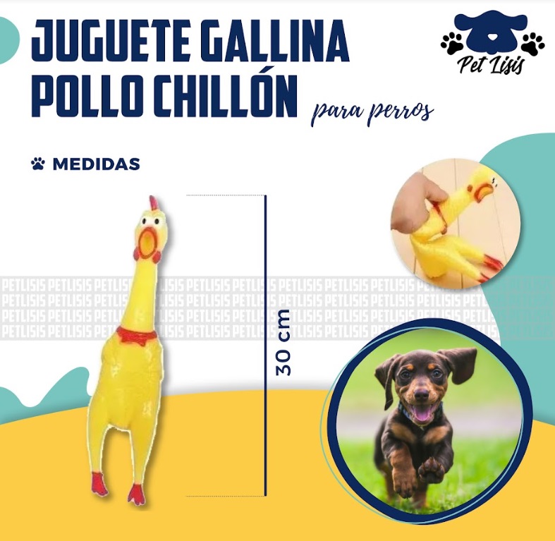 Juguete Gallina Pollo Chillon 30cm Perros Mascotas