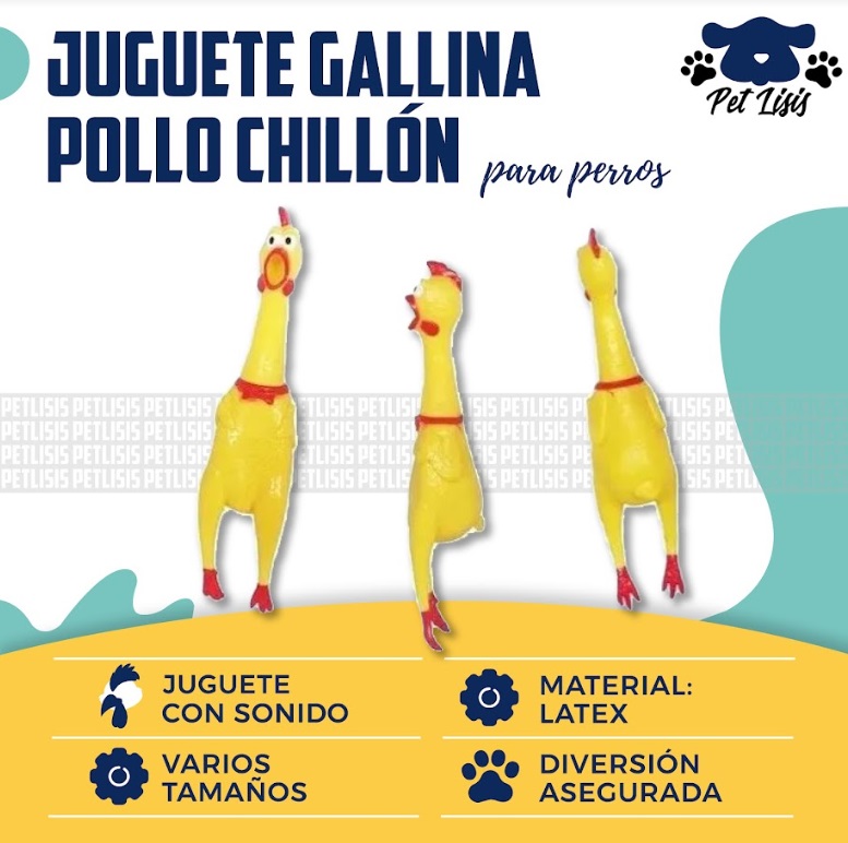 Juguete Gallina Pollo Chillon 30cm Perros Mascotas