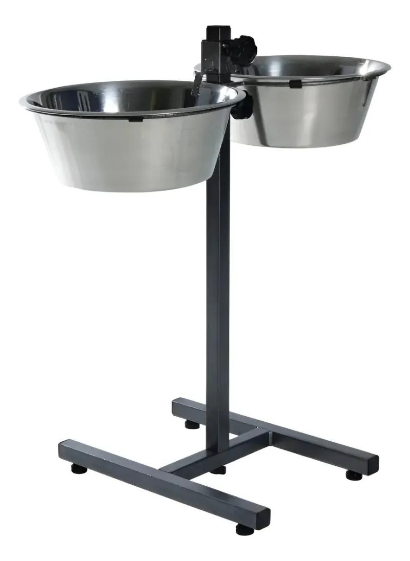 Comedero Y Bebedero Doble Elevado Ajustable 1,8lt Mascotas