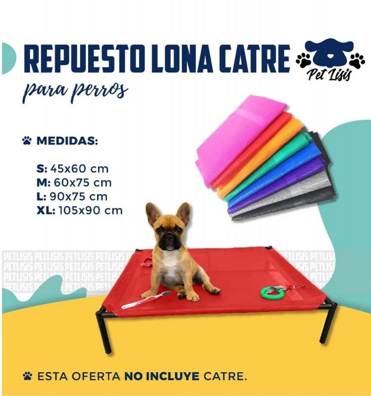 Repuesto Lona Chica Catre Mascotas Perros Cachorros Bulldog