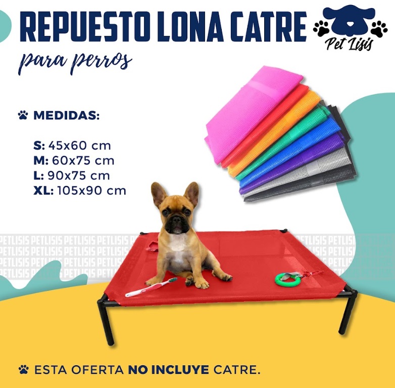 Repuesto Lona Chica Catre Mascotas Perros Cachorros Bulldog