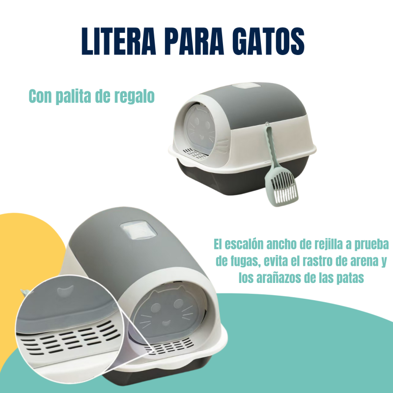 Litera Bandeja Cerrada Camila Arenero Sanitario Para Gatos