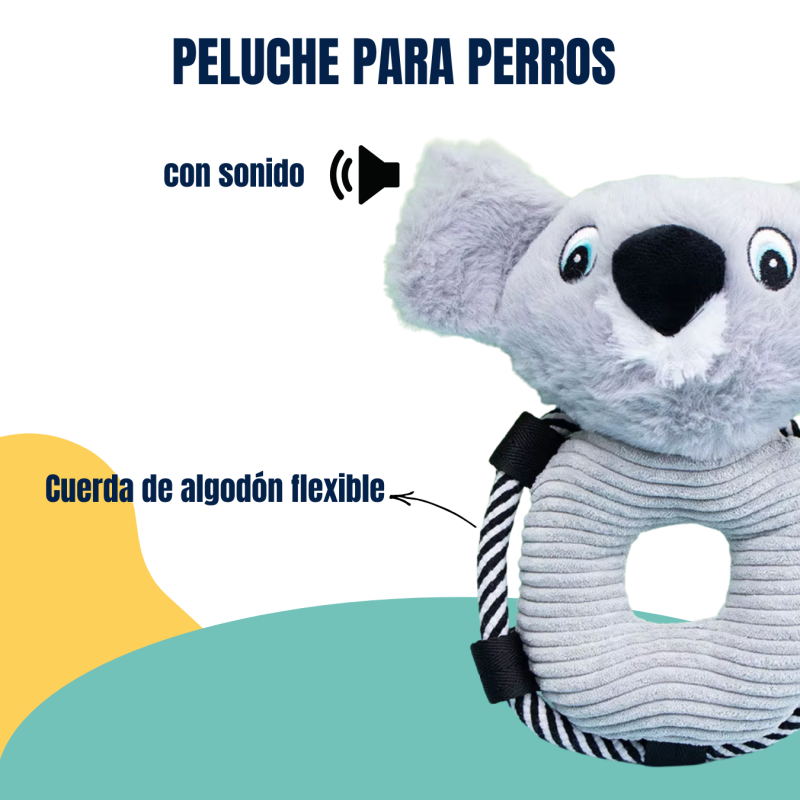Juguete Peluche Para Perros Koala Con Chifle Petlisis