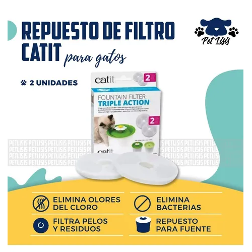 Filtro Repuesto Fuente Flower Fountain X 2 U. Gatos