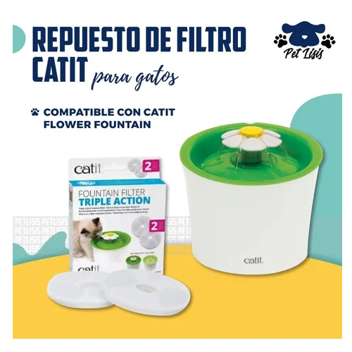 Filtro Repuesto Fuente Flower Fountain X 2 U. Gatos