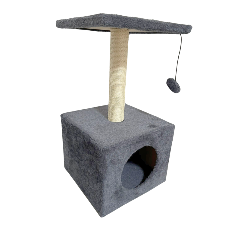 Rascador Torre Poste Cucha Con Descanso 56cm Con Pelota