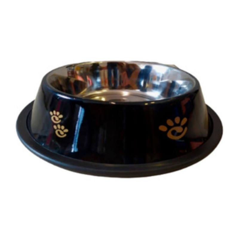 Comedero Acero Negro Antideslizante 1,6 L