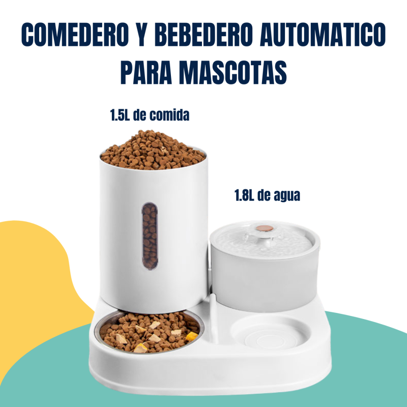 Comedero Bebedero Dispenser Doble Automatico 1,8lts Mascotas