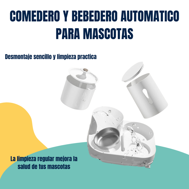 Comedero Bebedero Dispenser Doble Automatico 1,8lts Mascotas