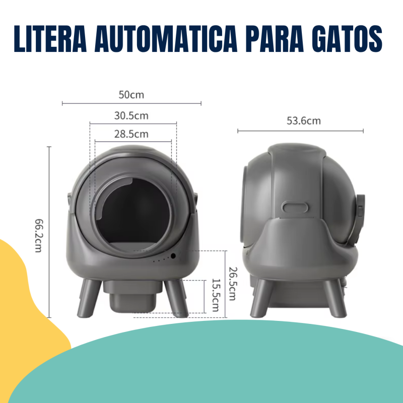 Litera Automática Inteligente Gatos Negra Autolimpiante Wifi