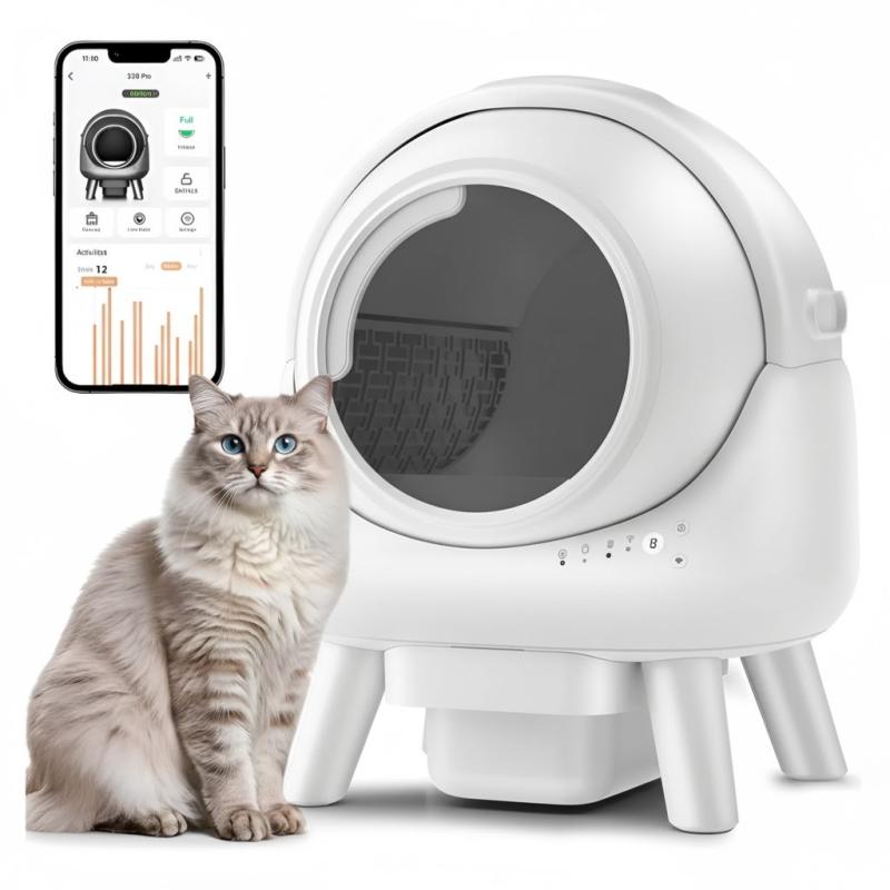 Litera Automática Inteligente Gatos Negra Autolimpiante Wifi