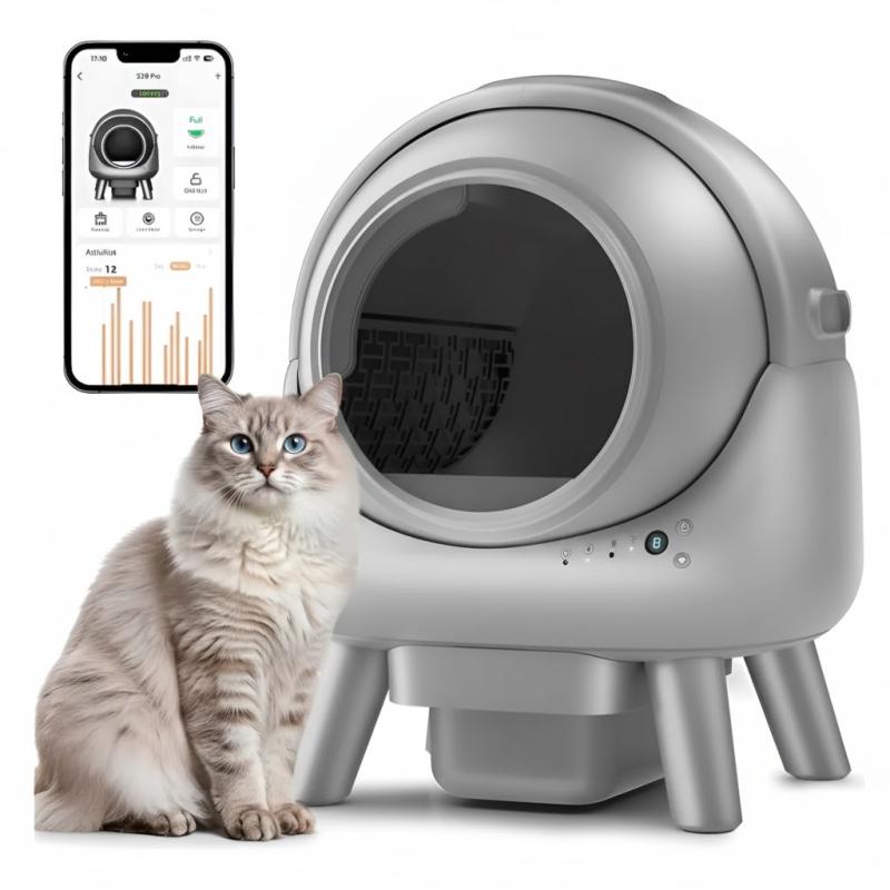 Litera Automática Inteligente Gatos Negra Autolimpiante Wifi