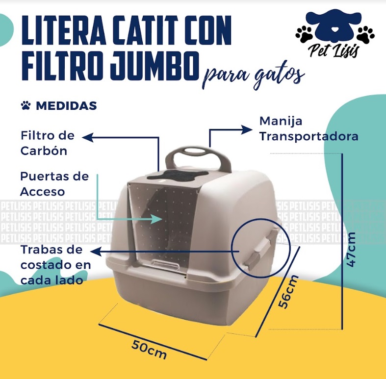 Litera Catit Baño Arenero C/filtro Gatos Siames Persa