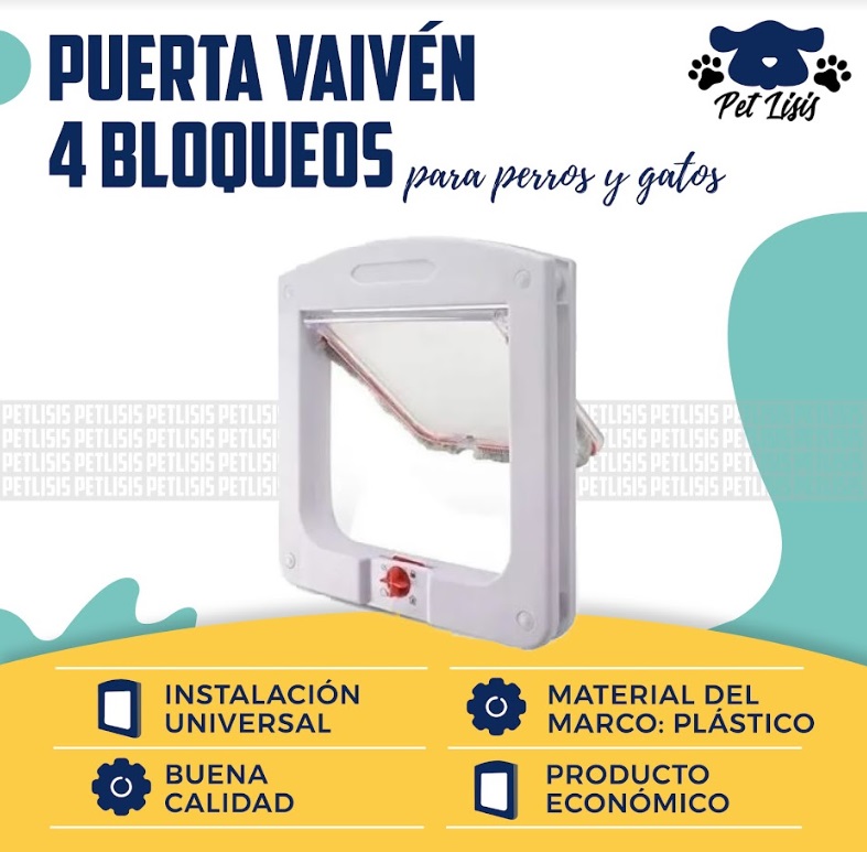 Puerta Vaiven 4 Bloqueos Perros Cachorros Mascotas