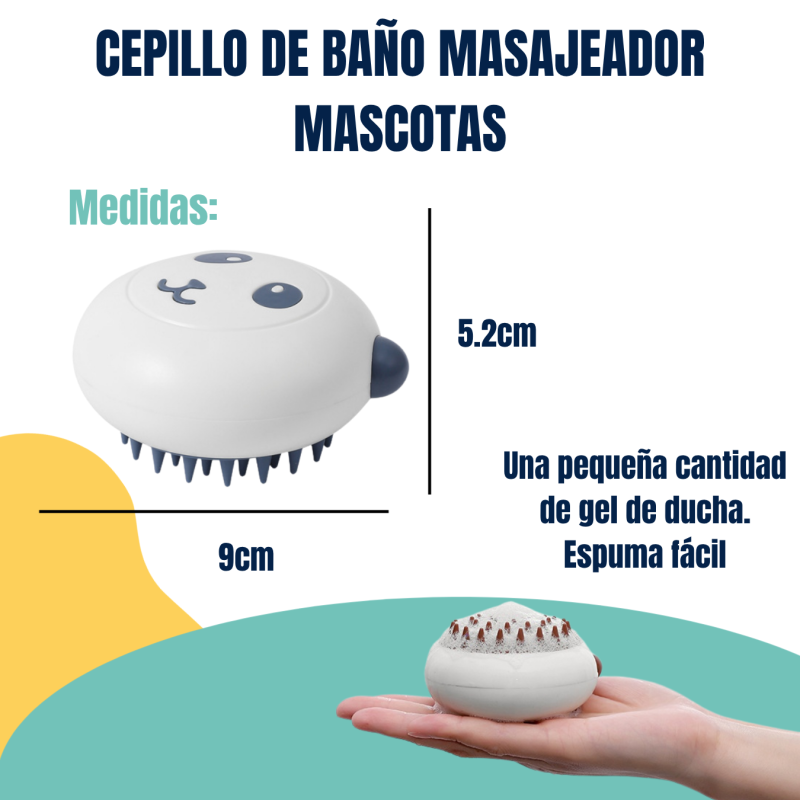 Cepillo Masajeador Osito De Baño Para Mascotas Petlisis