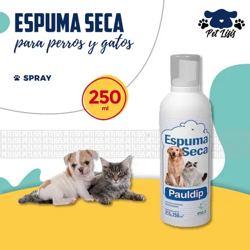 Shampoo Espuma Seca Pauldip Perros Gatos Cachorros