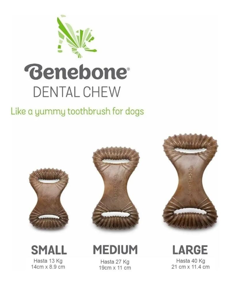 Hueso Dental Masticable Benebone Chew Sabor Bacon Medium