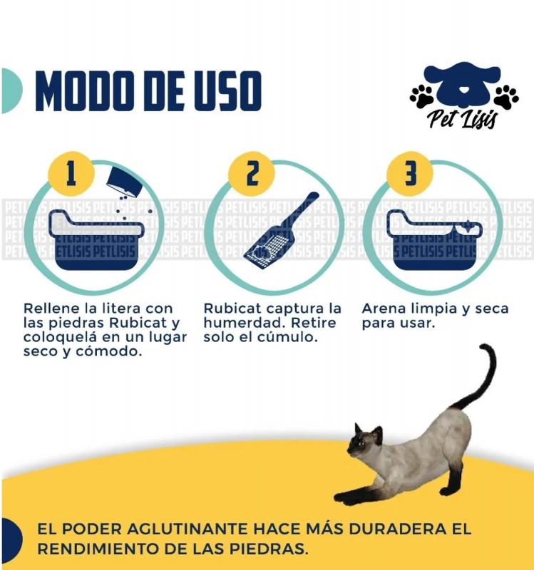 Piedritas Para Gatos Aglomerante Rubicat 21,2kg Persa Siames