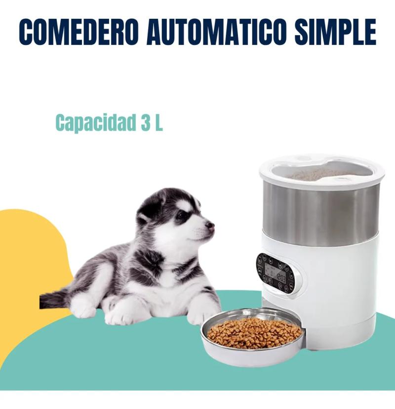 Dispenser Alimento Comedero Doble Automatico 3lt Mascotas
