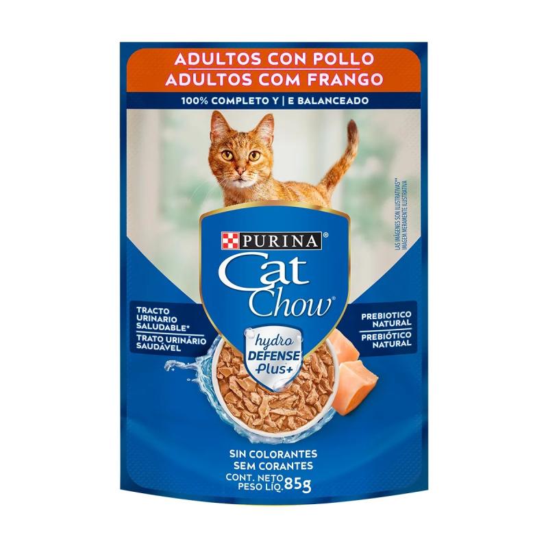 Alimento Humedo Cat Chow Pouch Gato Adulto Pollo 85gr x15U