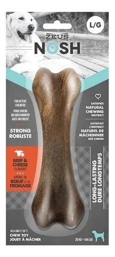 Juguete Hueso Masticable Strong Nosh Large Sabor Carne Perro