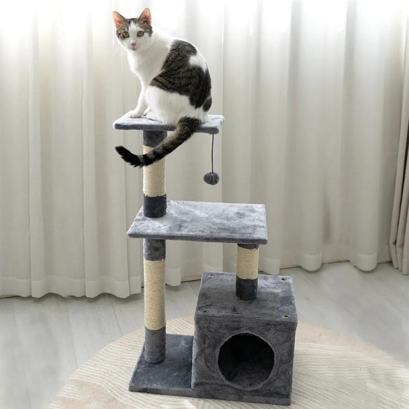 Rascador Cucha Doble Con Descanso Premium Gatos Mascotas