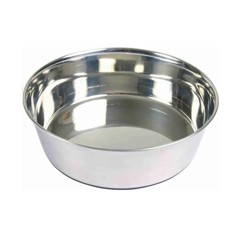 Comedero Acero Base De Caucho 1l Perros Cachorros Mascotas!!