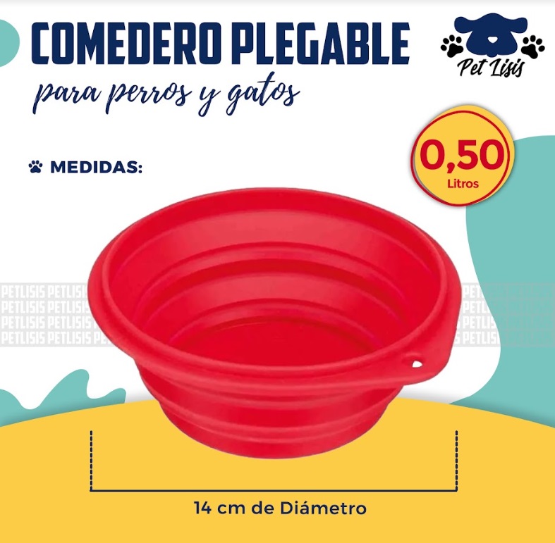 Bebedero Comedero Perros Gatos Plegable 0.50 L Trixie