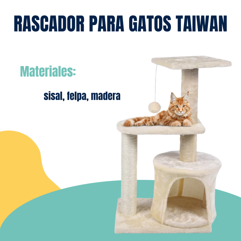 Rascador Gimansio Felpa Persa Siames Torre Taiwan Para Gatos