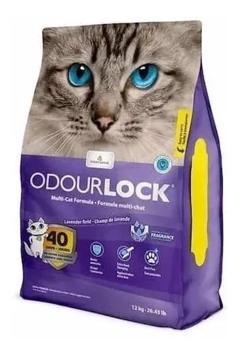 Piedrita Para Gatos Sanitarias Aglomerante Odourlock Lavanda 6kg