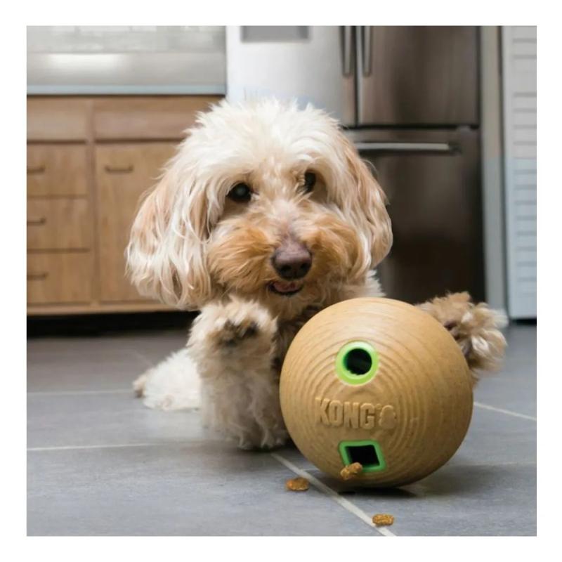 Comedero Dispenser De Bambú Medium Kong Perros Mascotas