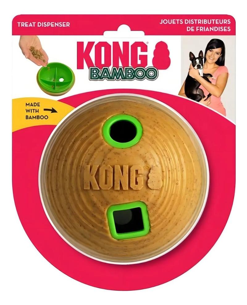 Comedero Dispenser De Bambú Medium Kong Perros Mascotas