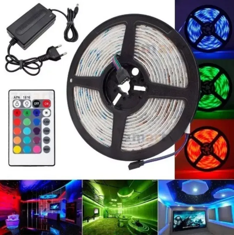 Tira Led 5050 Rgb Control Remoto Exterior 5 Mts