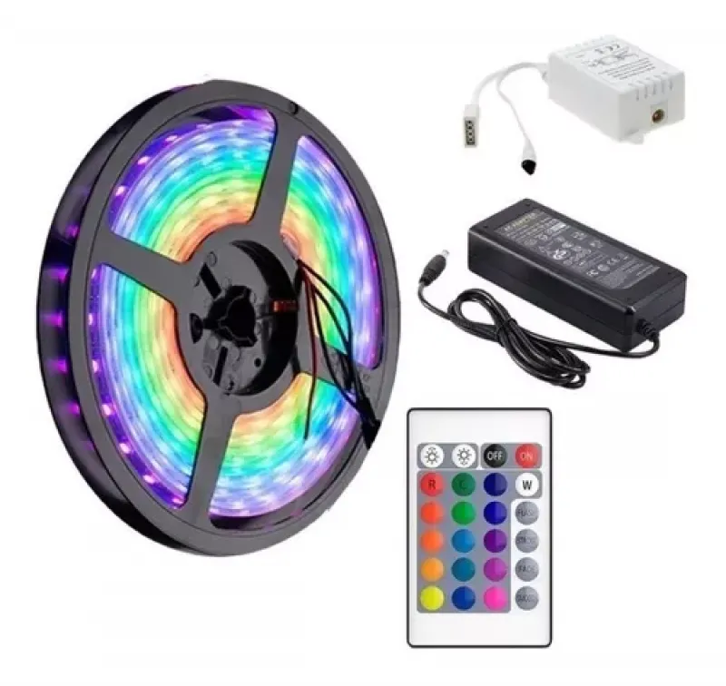 Tira Led 5050 Rgb Control Remoto Exterior 5 Mts