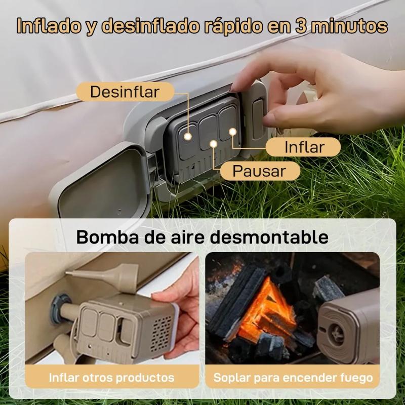 Colchón Inflable 1 Plaza Con Bomba De Aire Electrica