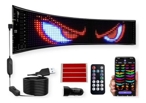 Cartel Led Programable Flexible Grande Usb 60 Cm